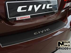 Накладка на бампер Honda Civic 2013- с загибом NataNiko