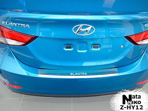 Накладка на бампер Hyundai Elantra 2013- с загибом NataNiko