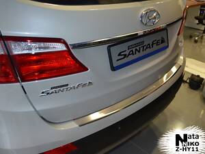 Накладка на бампер Hyundai Grand Santa Fe 2013- с загибом NataNiko