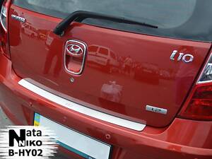 Накладка на бампер Hyundai i10 5D 2008- без загину NataNiko