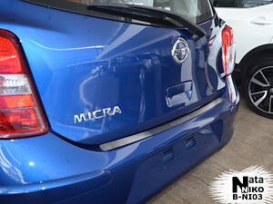 Накладка на бампер Nissan Micra IV 5D 2010- без загиба NataNiko