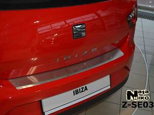 Накладка на бампер Seat Ibiza 2012- з загином NataNiko