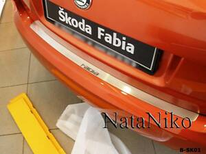 Накладка на бампер Skoda Fabia II 5D 2007- без загиба NataNiko