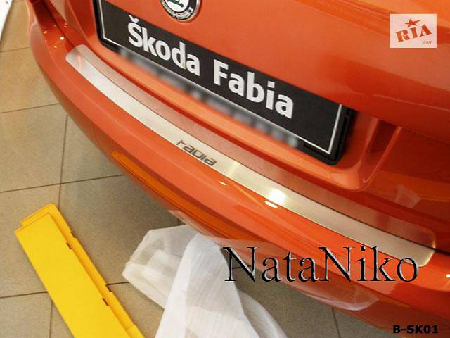 Накладка на бампер Skoda Fabia II 5D 2007- без загиба NataNiko