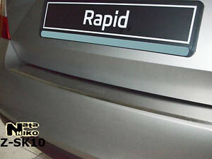 Накладка на бампер Skoda Rapid 2013- с загибом NataNiko