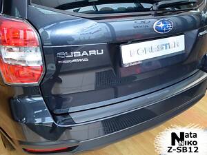 Накладка на бампер Subaru Forester 2013- с загибом NataNiko