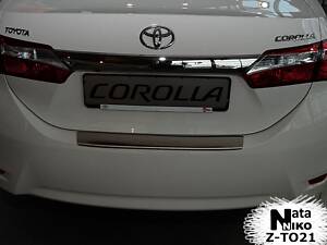 Накладка на бампер Toyota Corolla 2013- с загибом без надписи NataNiko