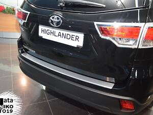 Накладка на бампер Toyota Highlander 2013- с загибом без надписи NataNiko