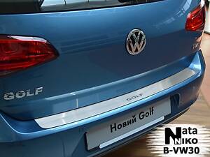 Накладка на бампер Volkswagen Golf VII 2012- без загиба NataNiko