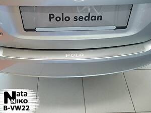 Накладка на бампер Volkswagen Polo V 4D 2009- без загиба NataNiko