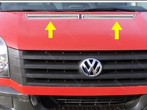Накладка на капот (2 шт, нерж) для Volkswagen Crafter 2006-2016 гг