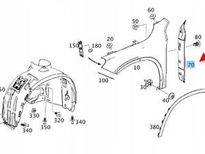 Накладка на крыло MERCEDES GLA передняя правая набивка