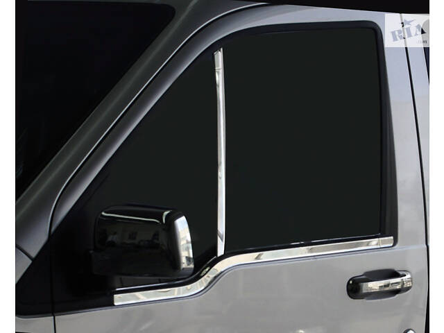 Накладка на окно-стойку (2 шт, нерж.) Carmos - Турецкая сталь для Ford Connect 2010-2013 гг