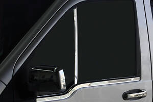 Накладка на окно-стойку (2 шт, нерж.) OmsaLine - Итальянская нержавейка для Ford Connect 2010-2013 гг