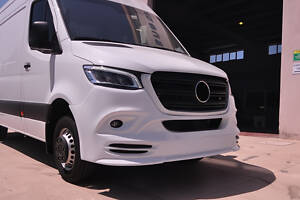 Накладка на передний бампер (под покраску) для Mercedes Sprinter W907/W910 2018-2024 гг