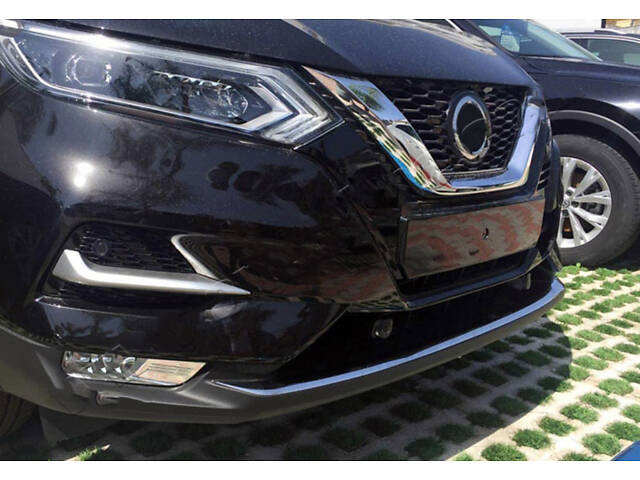 Накладка на передний бампер (2017-2025, нерж) Carmos - Турецкая сталь для Nissan Qashqai - Фото 4