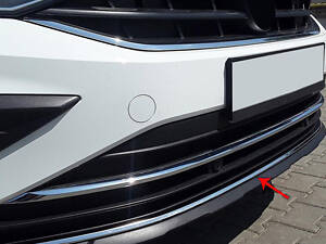 Накладка на передний бампер 2020-2025 (нерж) для Volkswagen Tiguan