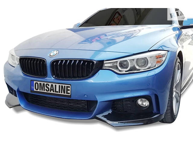 Накладка на передний бампер Flap (черная) для BMW 4 серия F-32 2012-2020 гг - Фото 1
