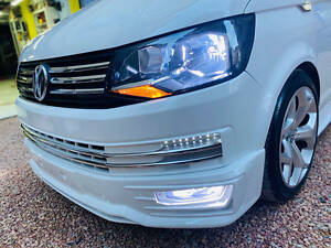 Накладка на передний бампер Genis 2015-2018 (под покраску) для Volkswagen T6