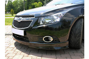 Накладка на передний бампер HB (Meliset, под покраску) для Chevrolet Cruze 2009-2015 гг