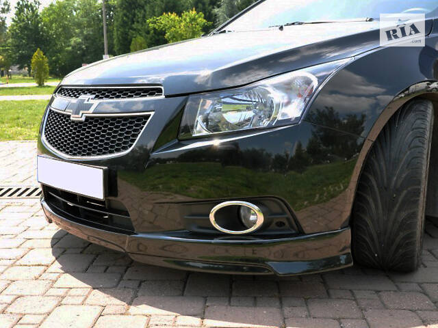 Накладка на передний бампер HB (Meliset, под покраску) для Chevrolet Cruze 2009-2015 гг