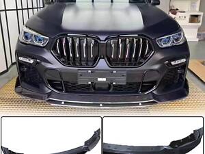 Накладка на передний бампер Карбон (2020-2022 M Competition) для BMW X6 G06 2019- гг.