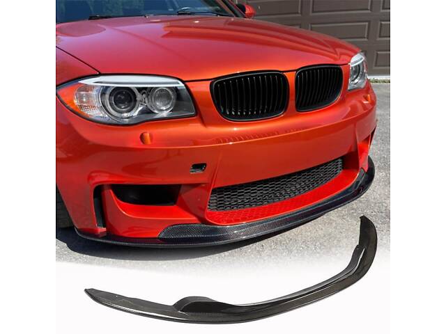 Накладка на передний бампер Карбон V2 (для 1M E82) для BMW 1 серии E81/82/87/88 2004-2011 гг. - Фото 1