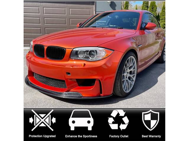 Накладка на передний бампер Карбон V2 (для 1M E82) для BMW 1 серии E81/82/87/88 2004-2011 гг. - Фото 2