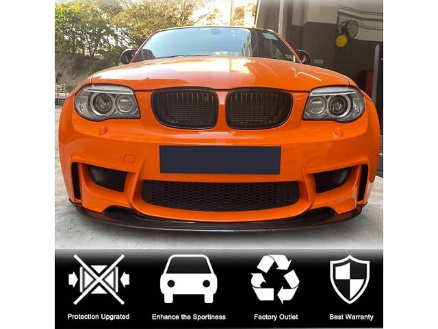 Накладка на передний бампер Карбон V2 (для 1M E82) для BMW 1 серии E81/82/87/88 2004-2011 гг. - Фото 4