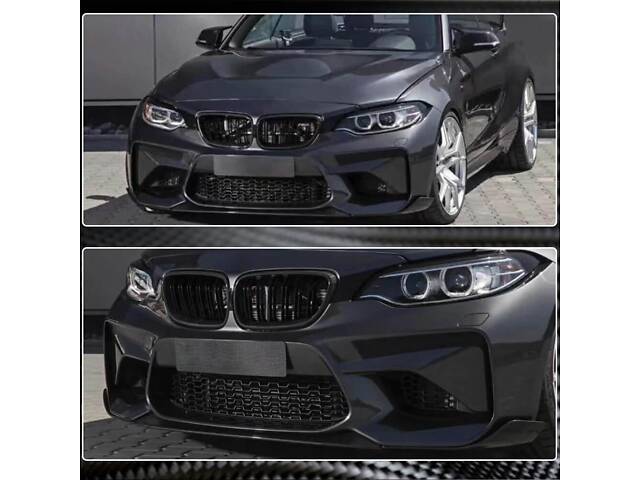 Накладка на передний бампер Карбон V3 (для F87) для BMW 2 серия F22/23 2014-2021 гг. - Фото 3