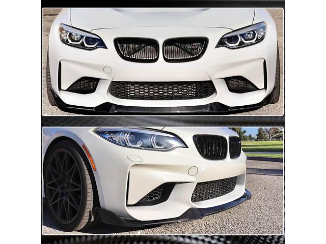 Накладка на передний бампер Карбон V3 (для F87) для BMW 2 серия F22/23 2014-2021 гг. - Фото 4