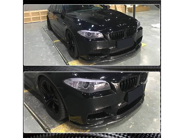 Накладка на передний бампер Карбон V3 (для M5) для BMW 5 серия F-10/11/07 2010-2016 гг. - Фото 4