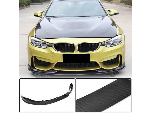 Накладка на передний бампер Карбон V3 (для F82/F83) для BMW 4 серии F-32 2012-2020 гг. - Фото 1