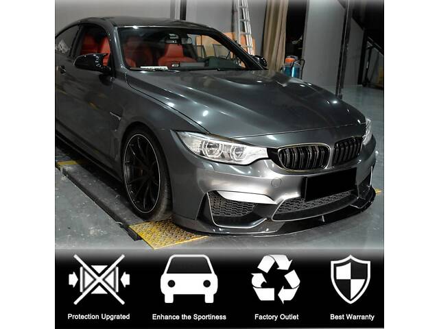 Накладка на передний бампер Карбон V3 (для F82/F83) для BMW 4 серии F-32 2012-2020 гг. - Фото 2