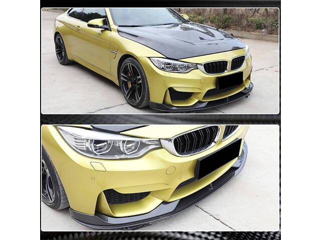 Накладка на передний бампер Карбон V3 (для F82/F83) для BMW 4 серии F-32 2012-2020 гг. - Фото 4