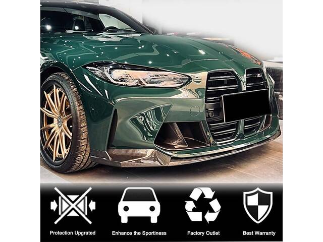 Накладка на передний бампер Карбон V4 (для G80) для BMW 3 серии G20/21 2018- гг. - Фото 3