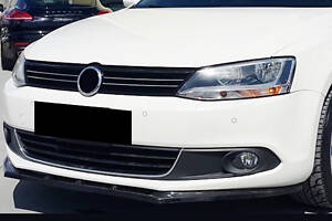 Накладка на передний бампер Lip (черная) для Volkswagen Jetta 2011-2018 гг