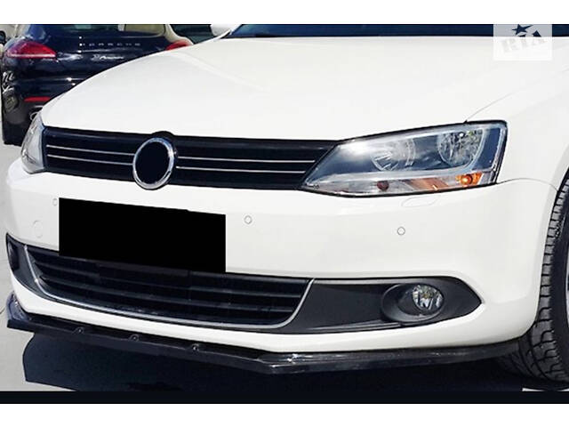 Накладка на передний бампер Lip (черная) для Volkswagen Jetta 2011-2018 гг