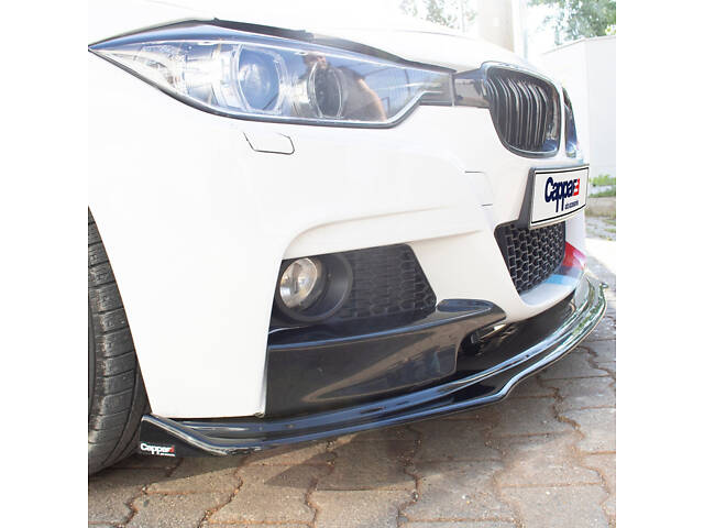 Накладка на передний бампер ЛИП для М-Performance (черная) для BMW 3 серия F-30/31/34 2012-2019 гг - Фото 2
