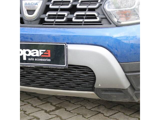 Накладка на передний бампер верхняя(ABS, серая) для Dacia Duster 2018-2024 гг