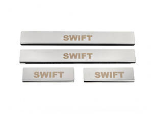 Накладка на пороги (4 шт, нерж) для Suzuki Swift