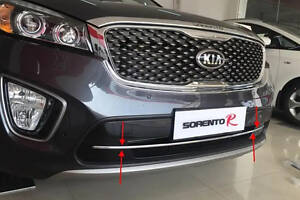 Накладка на решітку переднього бампера Libao (пластик) для Kia Sorento UM 2015-2020р.