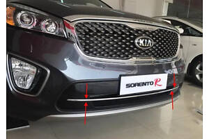 Накладка на решітку переднього бампера Libao (пластик) для Kia Sorento UM 2015-2020 рр