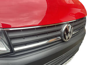 Накладка на верх решетки2015-2019 (1 шт, нерж) для Volkswagen T6