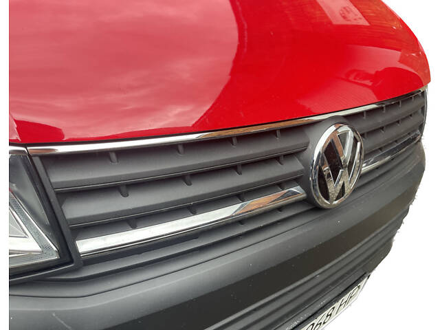 Накладка на верх решетки2015-2019 (1 шт, нерж) для Volkswagen T6 - Фото 1