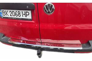 Накладка на задний бампер Carmos V1 (2 двери, сталь) для Volkswagen T6 2015-2024,