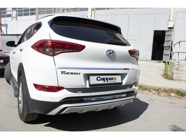 Накладка на задний бампер EuroCap 2016-2018 (ABS) для Hyundai Tucson TL - Фото 6