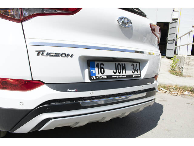 Накладка на задний бампер EuroCap 2016-2018 (ABS) для Hyundai Tucson TL - Фото 7