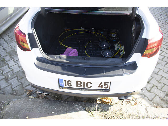 Накладка на задний бампер EuroCap (Sedan, ABS) для Opel Astra J 2009-2015 гг - Фото 5