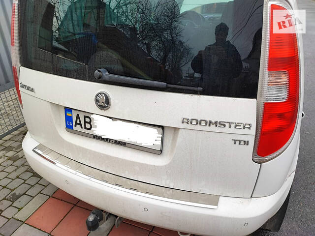 Накладка на задний бампер (нерж) Матовая для Skoda Roomster 2006-2015 гг - Фото 1